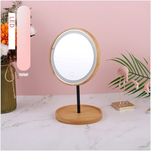 bamboo led makeup mirror